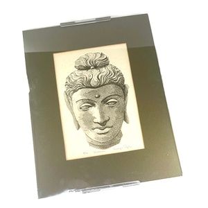Geo. Engle Signed Buddha Etching 1970s